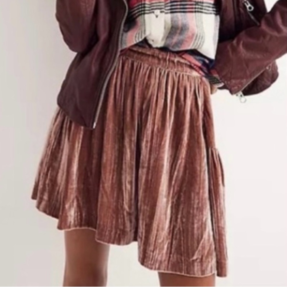 Madewell Crushed Velvet Tiered Mini Skirt